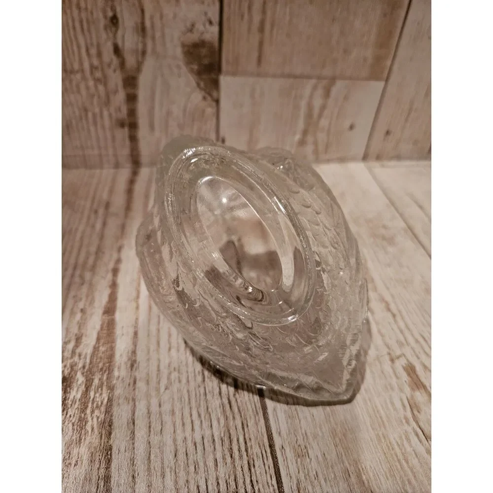 Vintage‎ Clear Pressed Glass Swan Candy Nut Mint Dish